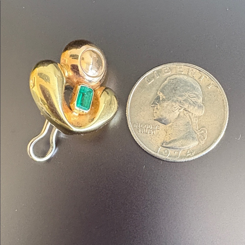 Authentic Emerald Stone Earrings - Picture 7 of 8